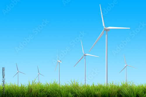 wind turbine green grass © Romuald