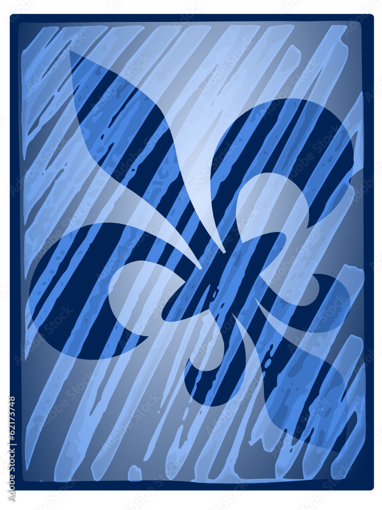 Naklejka premium Fleur de lis reflection - illustration