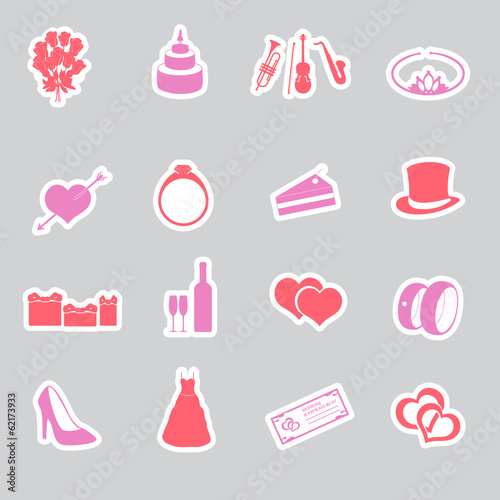 wedding stickers set eps10