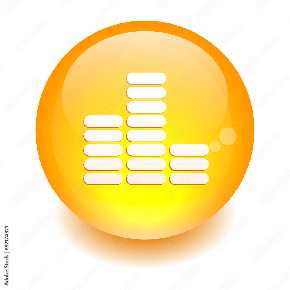 bouton internet equalizer musique icon orange bouton internet equalizer musique icon orange