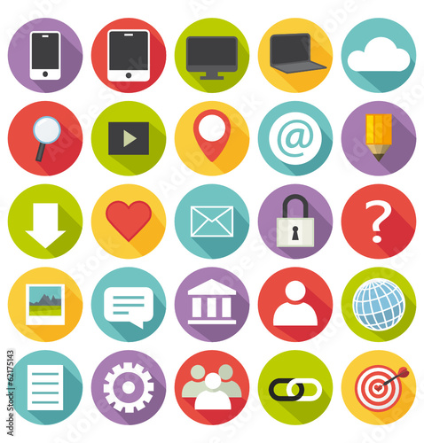 Flat design icons set.