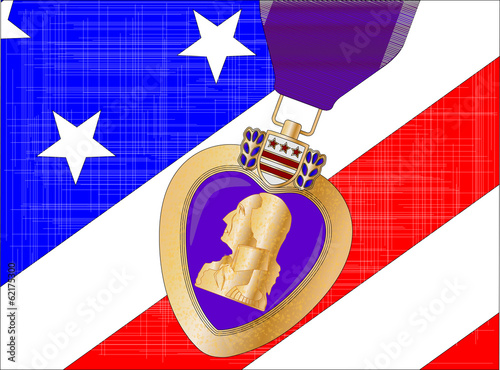 Flag and Purple Heart