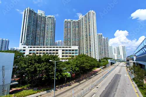 Hong Kong apartment blocks at day