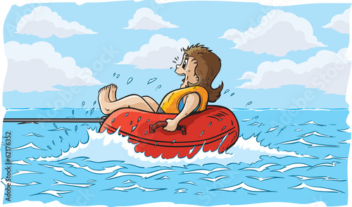 Girl water tubing