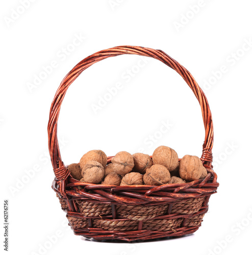 Basket with walnuts.