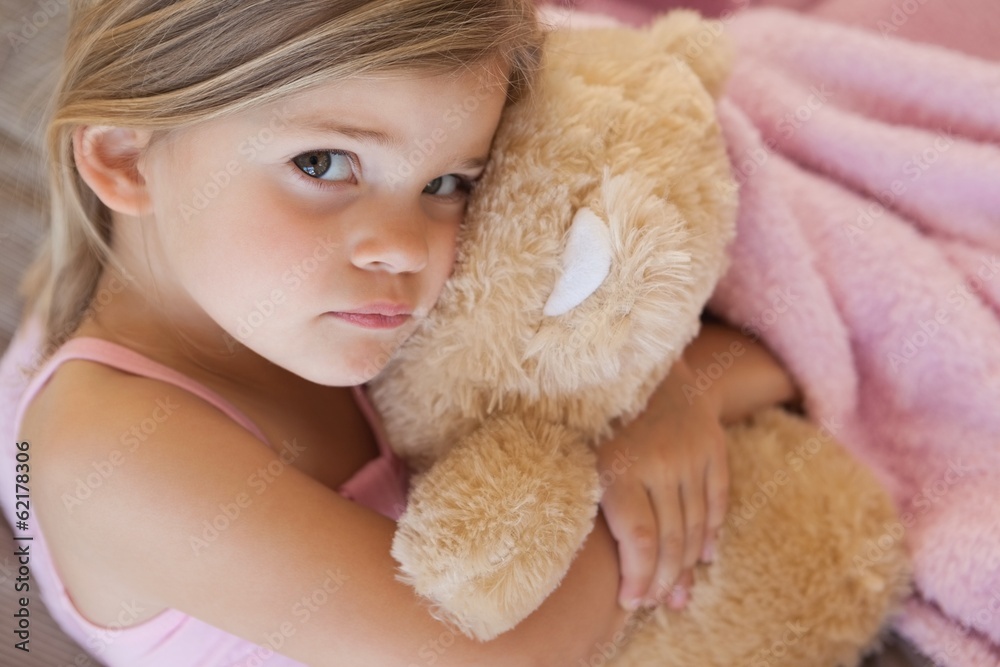 Close-up portrait of a girl with stuffed toy Close-up portrait of a girl with stuffed toy