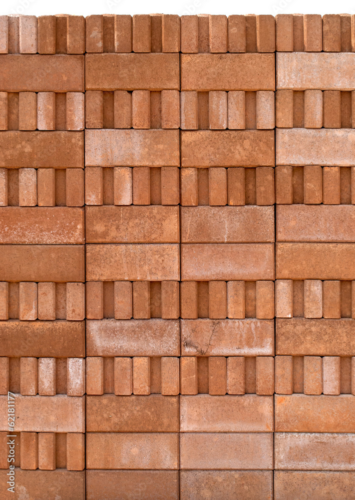 Fototapeta premium Stack of new red bricks