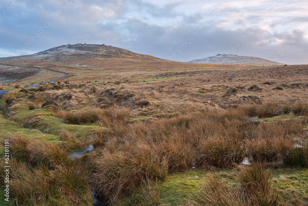 Fototapeta premium West miil and Yes tor Dartmoor Devon Uk