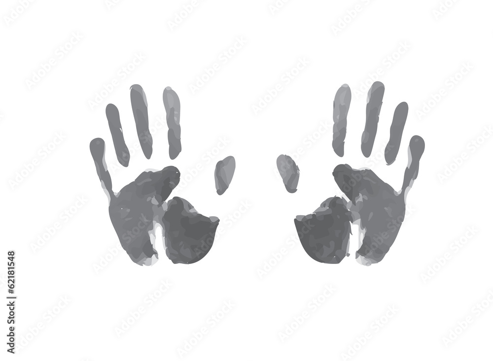 gray silhouette of fingerprints. imitation of brush