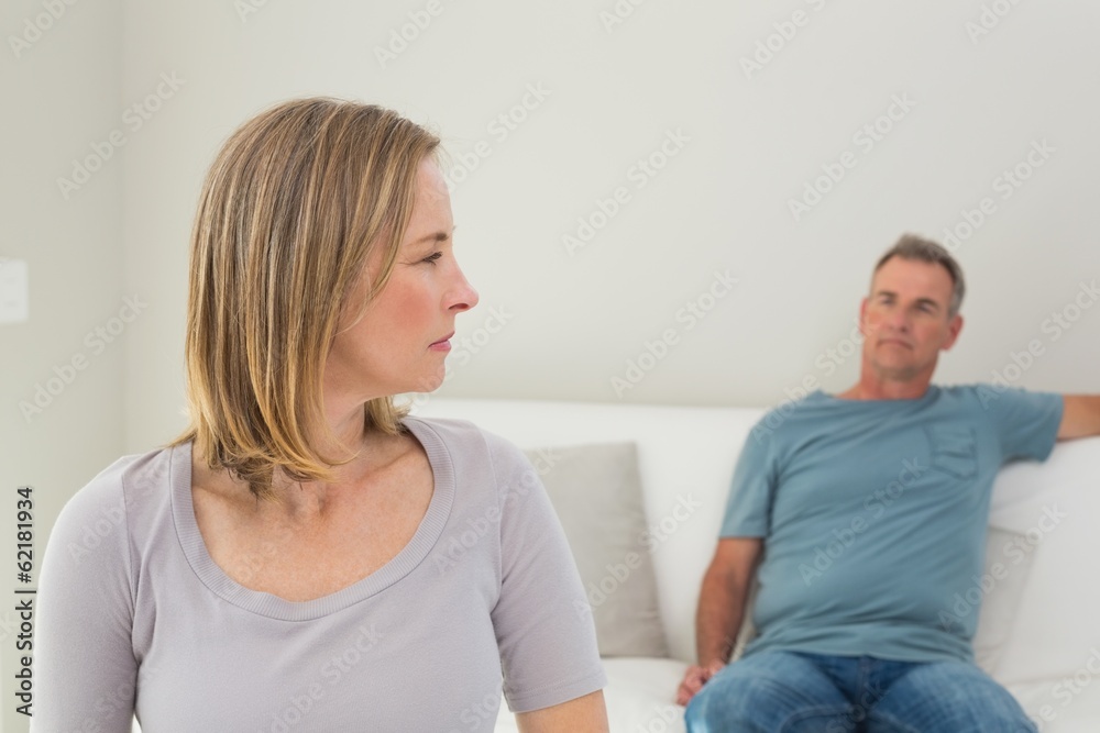 Unhappy couple not talking after an argument Unhappy couple not talking after an argument