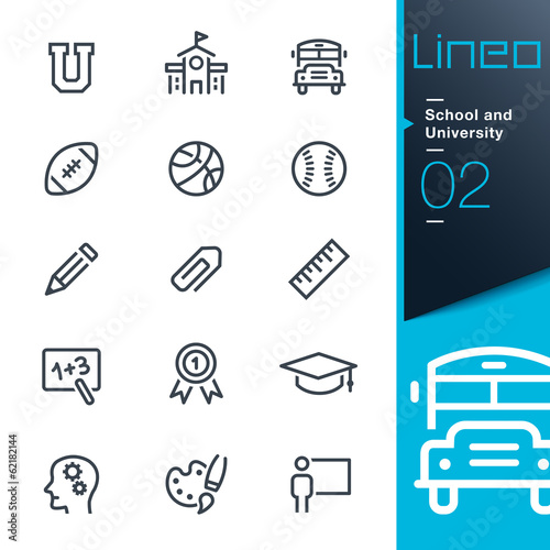 Lineo - School and University outline icons