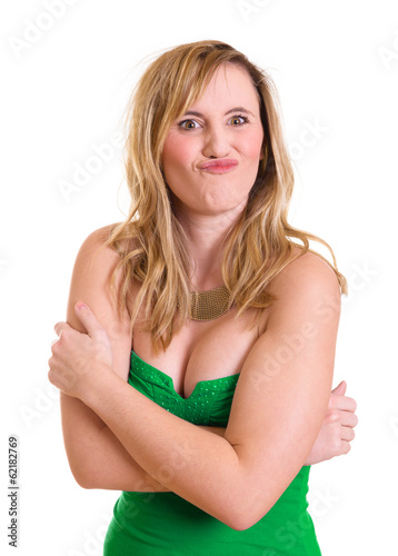 Frau macht Grimasse photo
