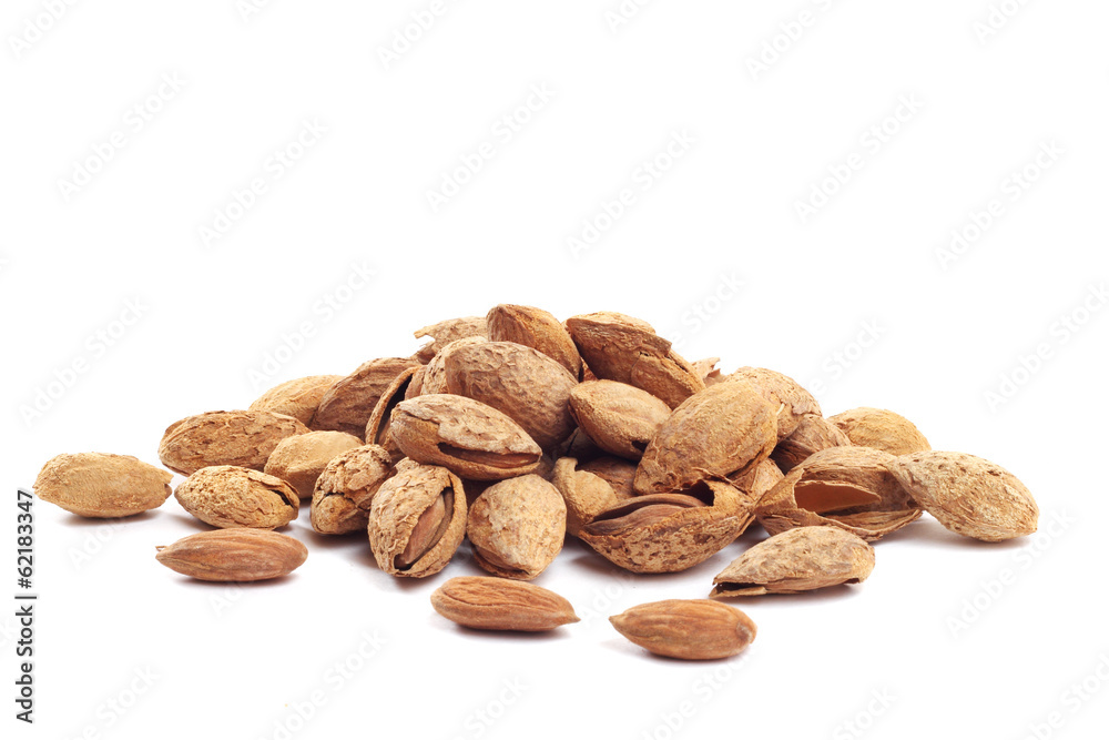 Almond nuts in shell