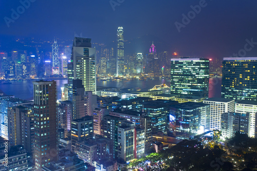 Hong Kong modern city at night