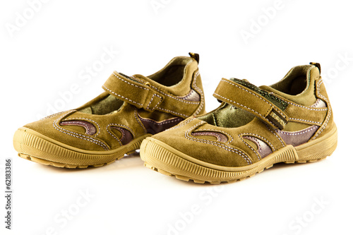 children shoes isolated on white background. freestyle comfort