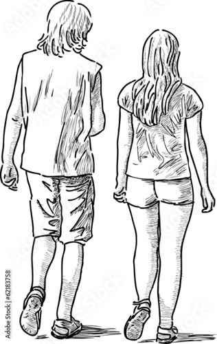 walking teens
