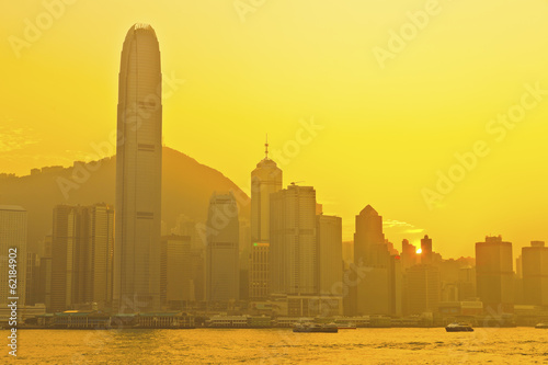 Hong Kong sunset at Victoria Harbor