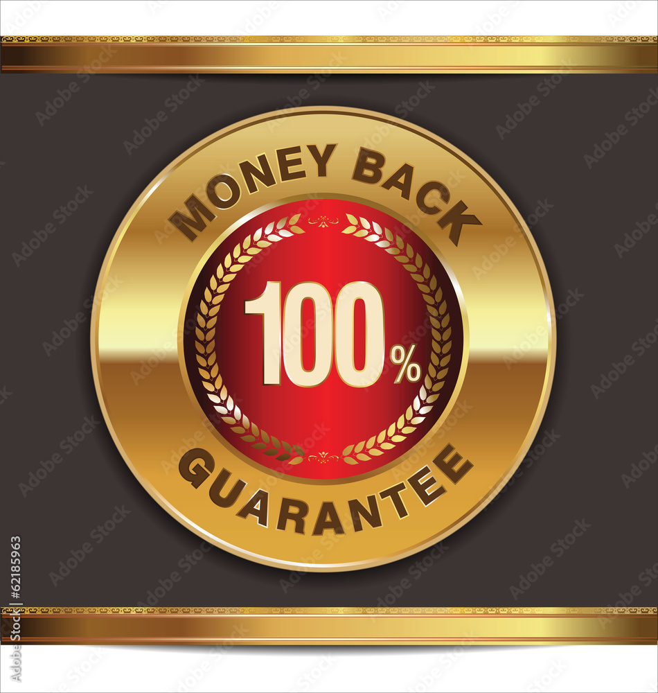 Money back golden label Money back golden label