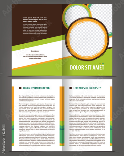 Vector empty bi-fold brochure print template design