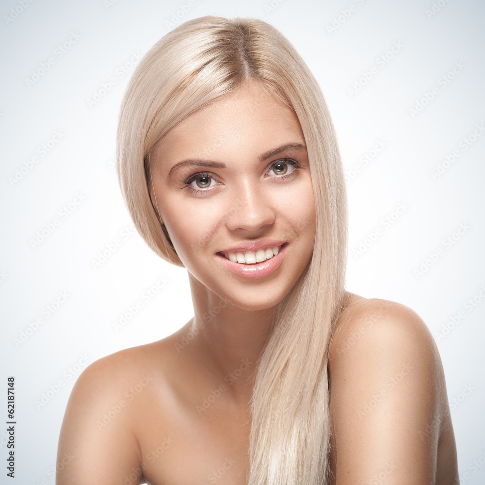Young smiling woman with beautiful healthy face Young smiling woman with beautiful healthy face