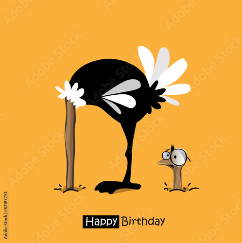 Happy Birthday smile birds funny ostrich