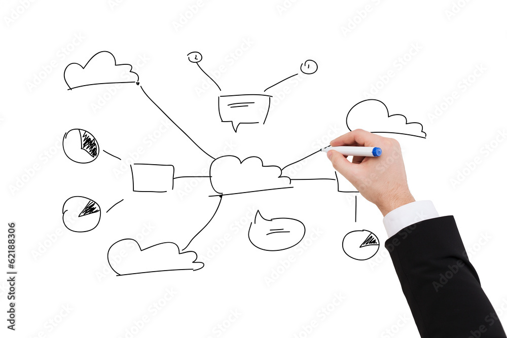 close up of businessman drawing plan close up of businessman drawing plan