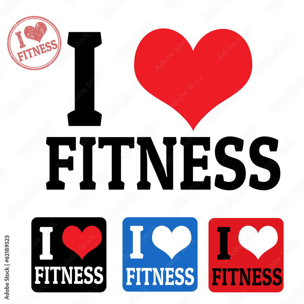 I love fitness sign and labels