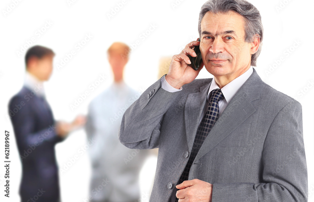 Business man talking on the phone Business man talking on the phone