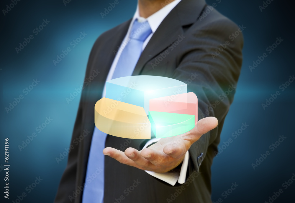 Businessman graph concept Businessman graph concept