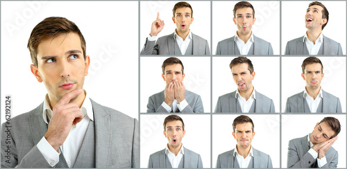 Collage of handsome emotion...