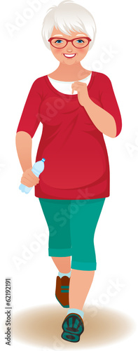 Elderly woman runner