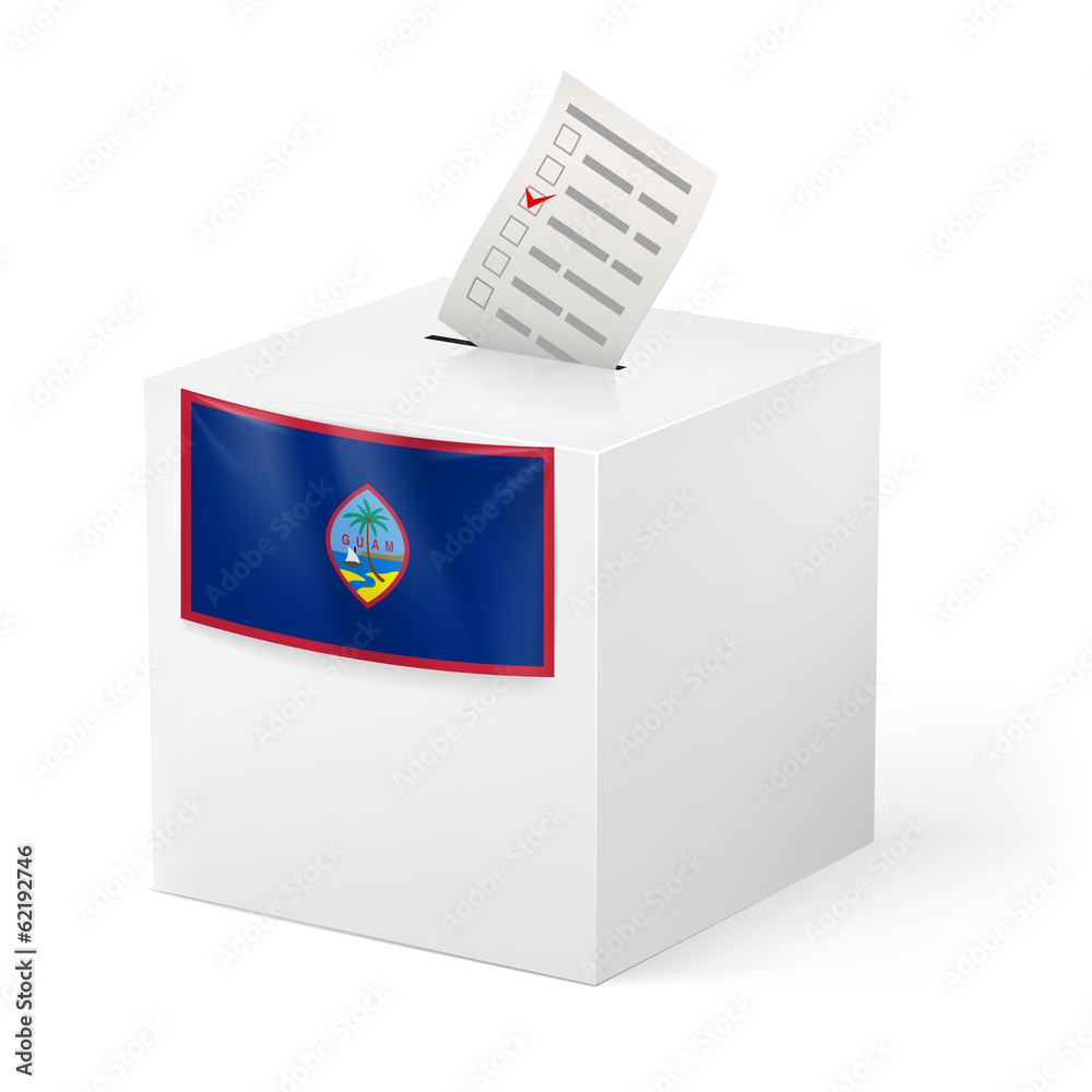 Ballot box with voting paper. Guam Ballot box with voting paper. Guam