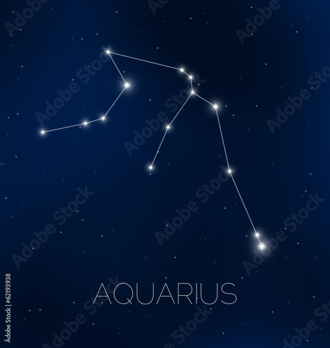 Aquarius constellation in night sky