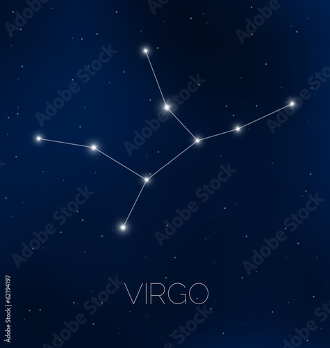 Virgo constellation in night sky