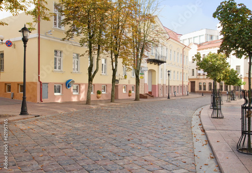 Old small street in Grodno, Belarus