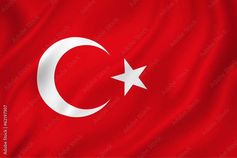 Turkish flag - obrazy, fototapety, plakaty 