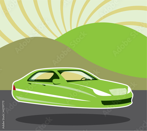 Flying car vector