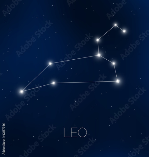 Leo constellation in night sky