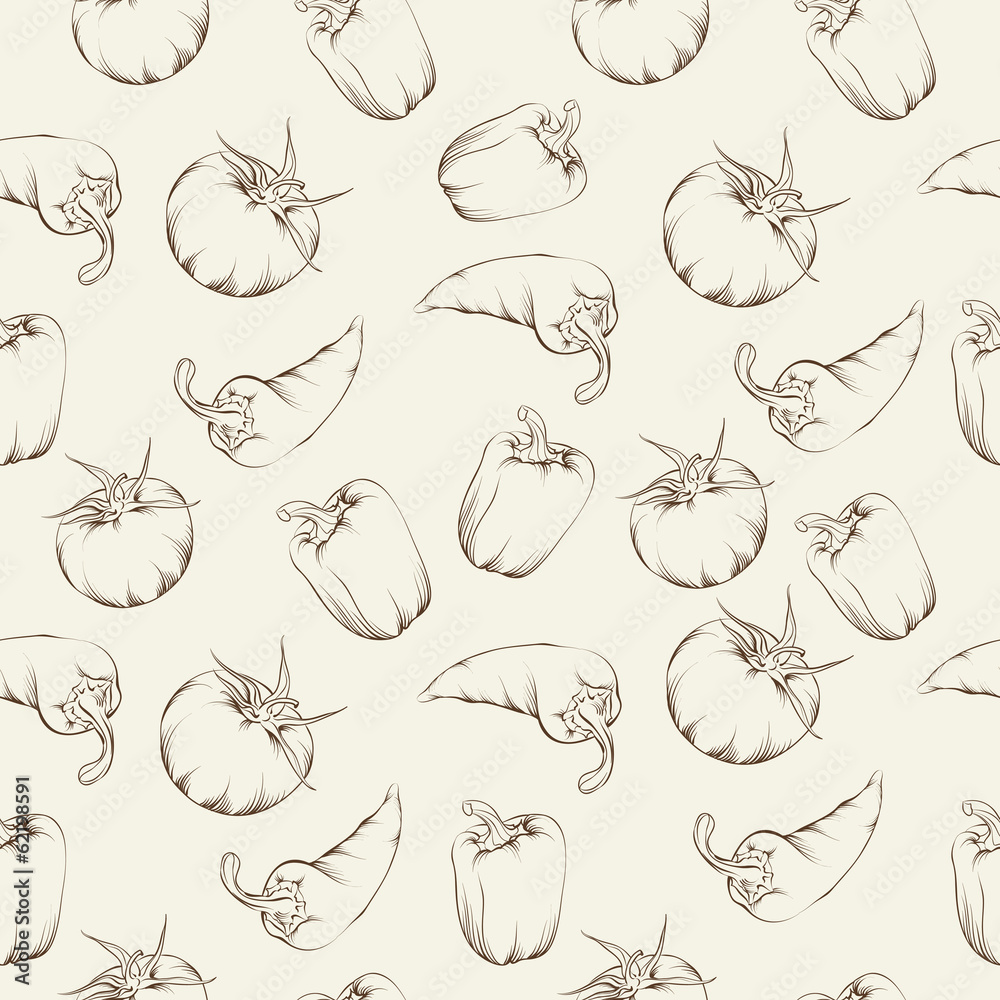 Vegetable pattern - beige. Vegetable pattern - beige.
