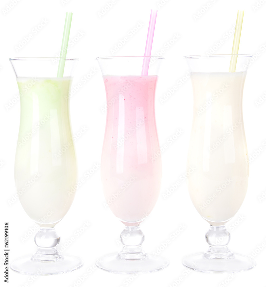 Milk shakes isolated on white Milk shakes isolated on white