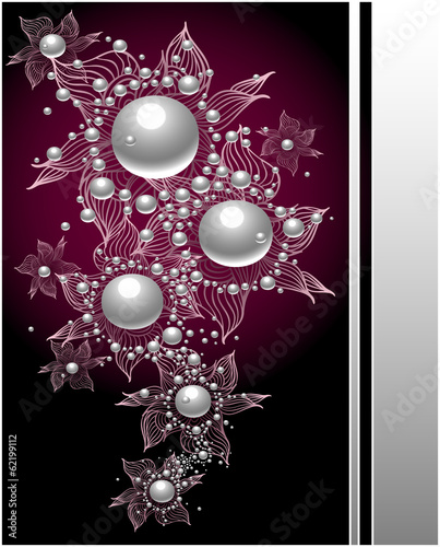 Abstract Background with jewelry and flowers in  silver lilac
