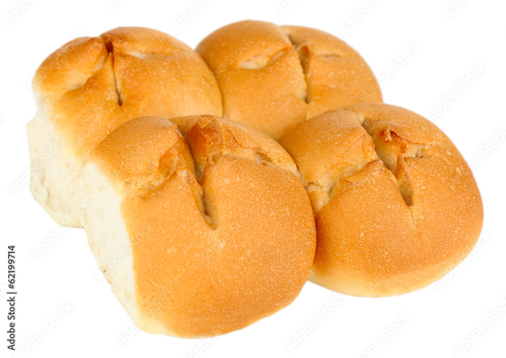 Tasty buns isolated on white Tasty buns isolated on white