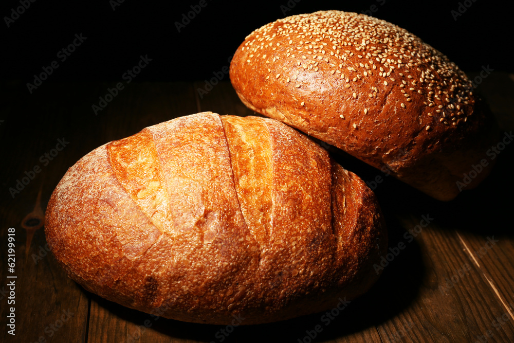 Loaf of bread on dark background Loaf of bread on dark background