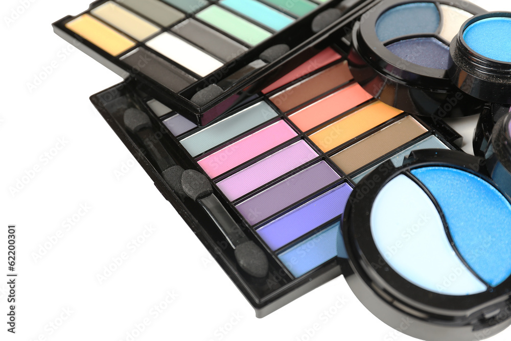 Bright eye shadows close up