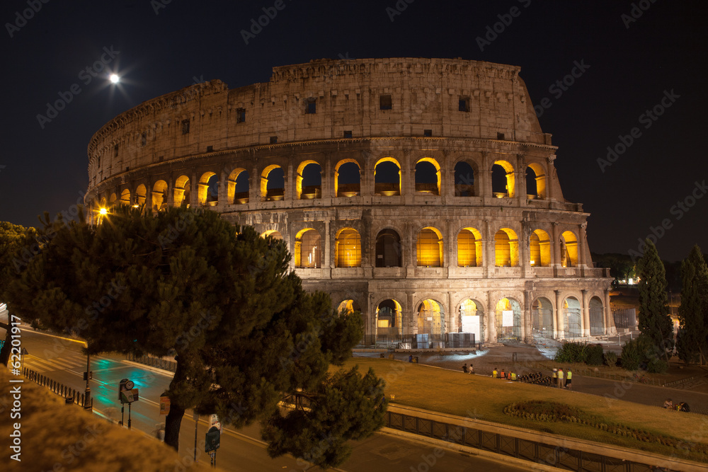 Colosseum at night, Rome Italy
