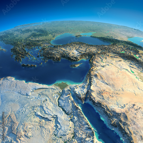 Detailed Earth. Africa and Middle East