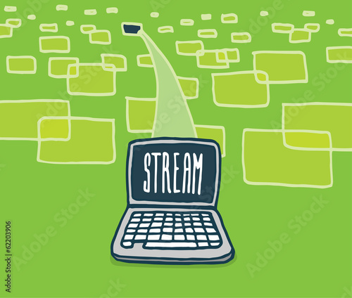 Computer streaming information from internet