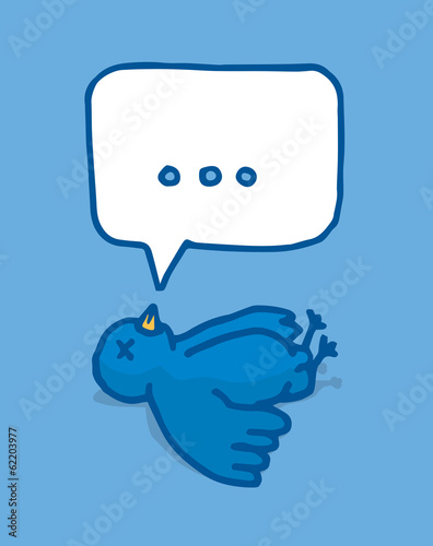 Social media bird lying dead