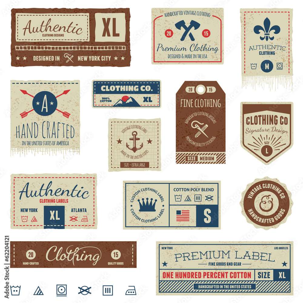 Fototapeta premium Vintage clothing tags
