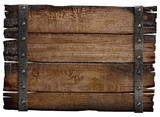 medieval wood sign board isolated